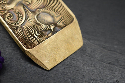 RARE “Fatboy Creations” Kraken Skull Brass Pry Bar USA Made Handmade Re NGMCo