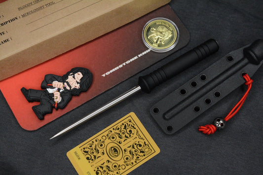 RARE Bastinelli Eye Scream Death Spike w/ Sheath & John Wick Pack Re Microtech