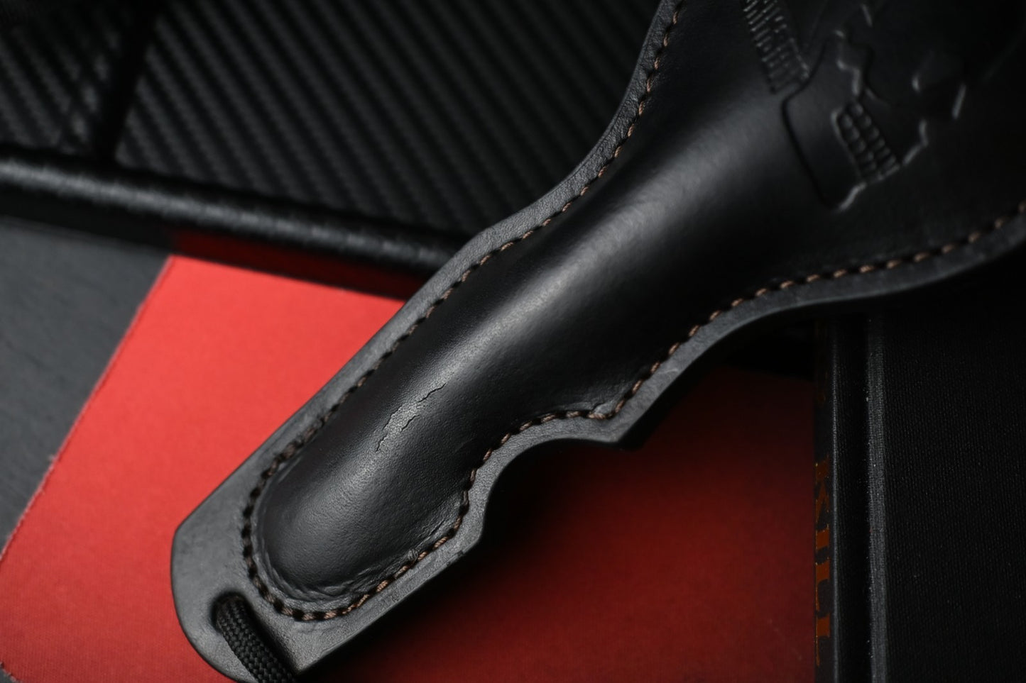RARE Crimson Knives Street Hammer Custom - Burnt Amber Ostrich