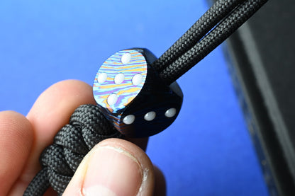 RARE Umburry x Urban EDC Ti Damascus Dice Lanyard Bead