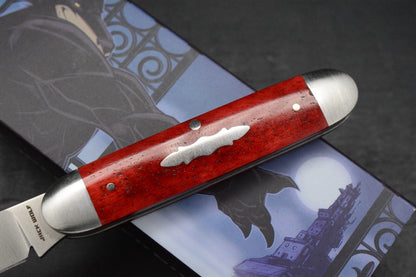 NEW Jack Wolf Knives Gateway Barlow Equal End - Smooth Red Bone/Satin Blade