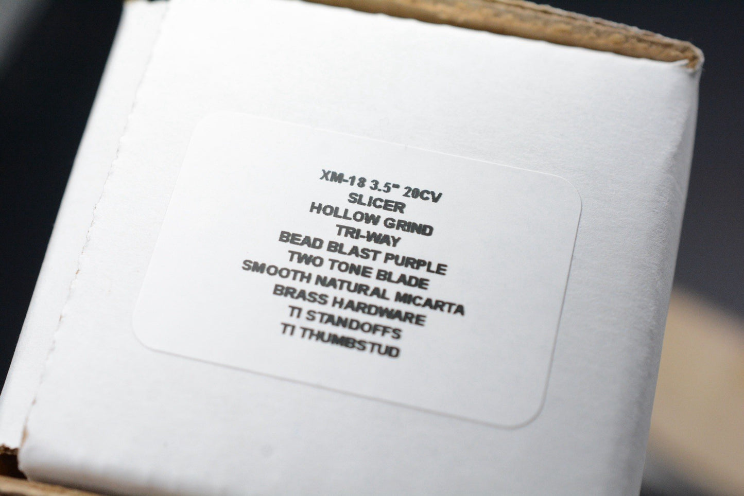 RARE Hinderer Spec Assembly XM-18 2-Tone/ Natural Micarta / Purple BB Brass Hdw