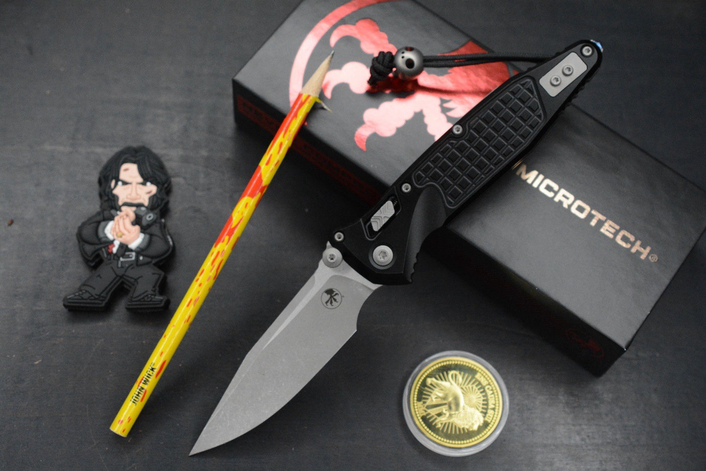 NEW Microtech Socom Elite RAM-LOK Black Aluminum Frag/ M390 w/ Bead & Extras