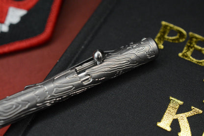 RARE Triple Aught Fellhoelter Ti-Bolt Custom Topo Titanium Pen w/Skull TAD Patch