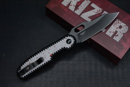 NEW Kizer Knives Cormorant “Leather Face” Black G-10 / Nitro V Blade - L/E EXC