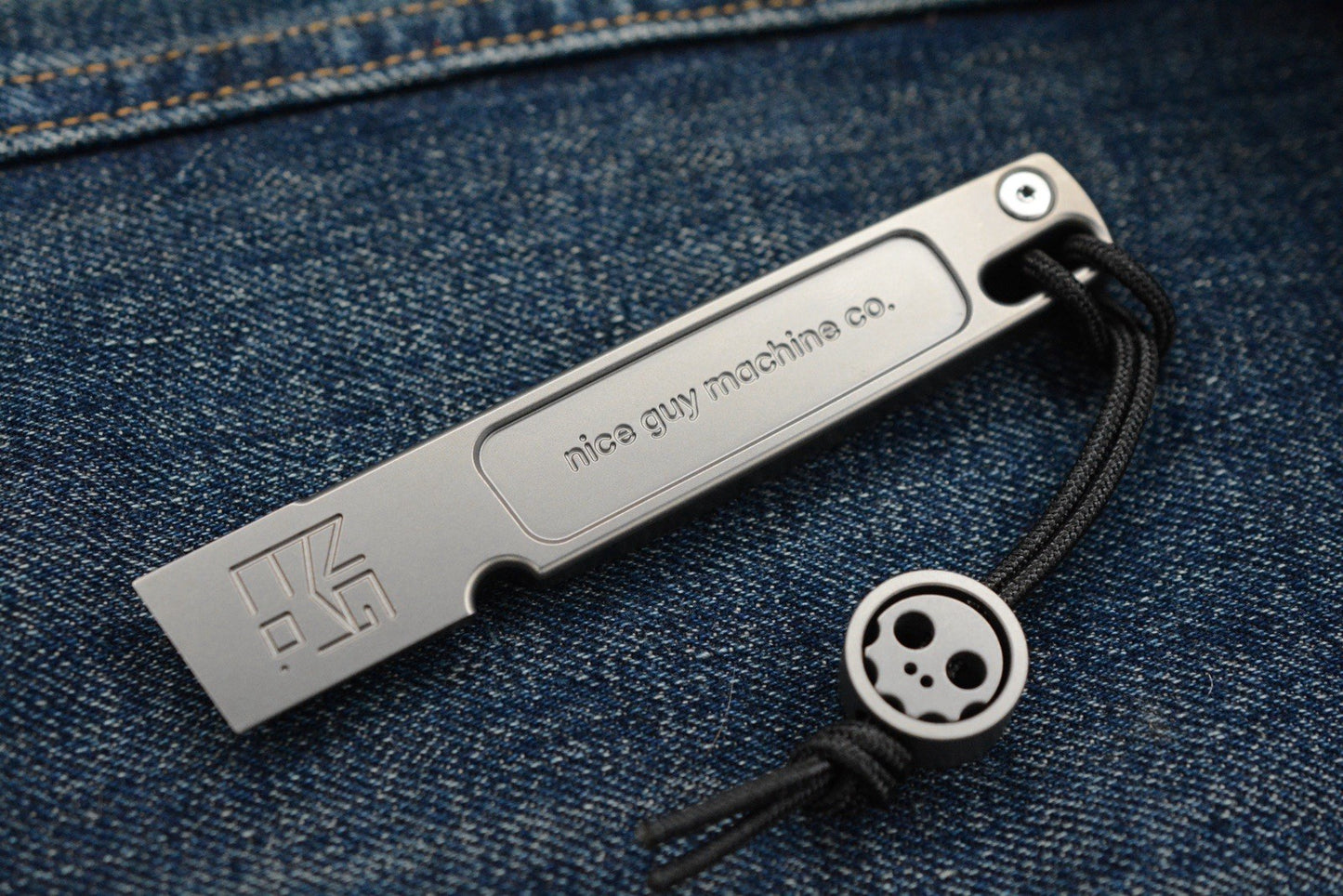 NEW Nice Guy Machine Co The Wraith - Titanium Pry Bar NGMCo w/ TKW Skull Bead
