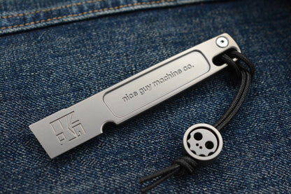 NEW Nice Guy Machine Co The Wraith - Titanium Pry Bar NGMCo w/ TKW Skull Bead