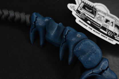 NEW Delicious Fist Bad Floss - 7x Blue Steel Broken Molar Beads/ 20” Paracord