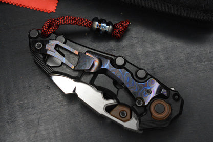 NEW Custom Knife Factory Traktor Crystalized Ti/ ZicuTi/ Copper/M390 w/ Ti2 Bead