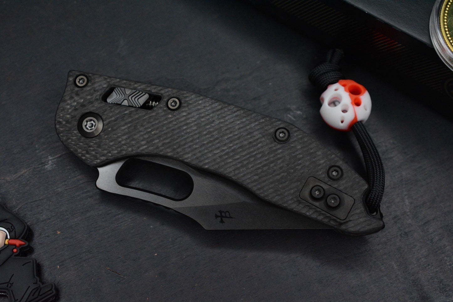 NEW Microtech Stitch-Ram-Lok Carbon Fiber Black DLC w/ Playge Skall & Wick Pack