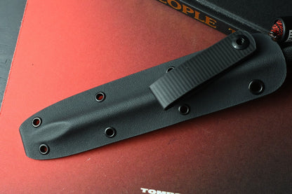 RARE Crawford Knives 10” Survival Straw Fixed Blade - Black DLC w/ Poison Bead