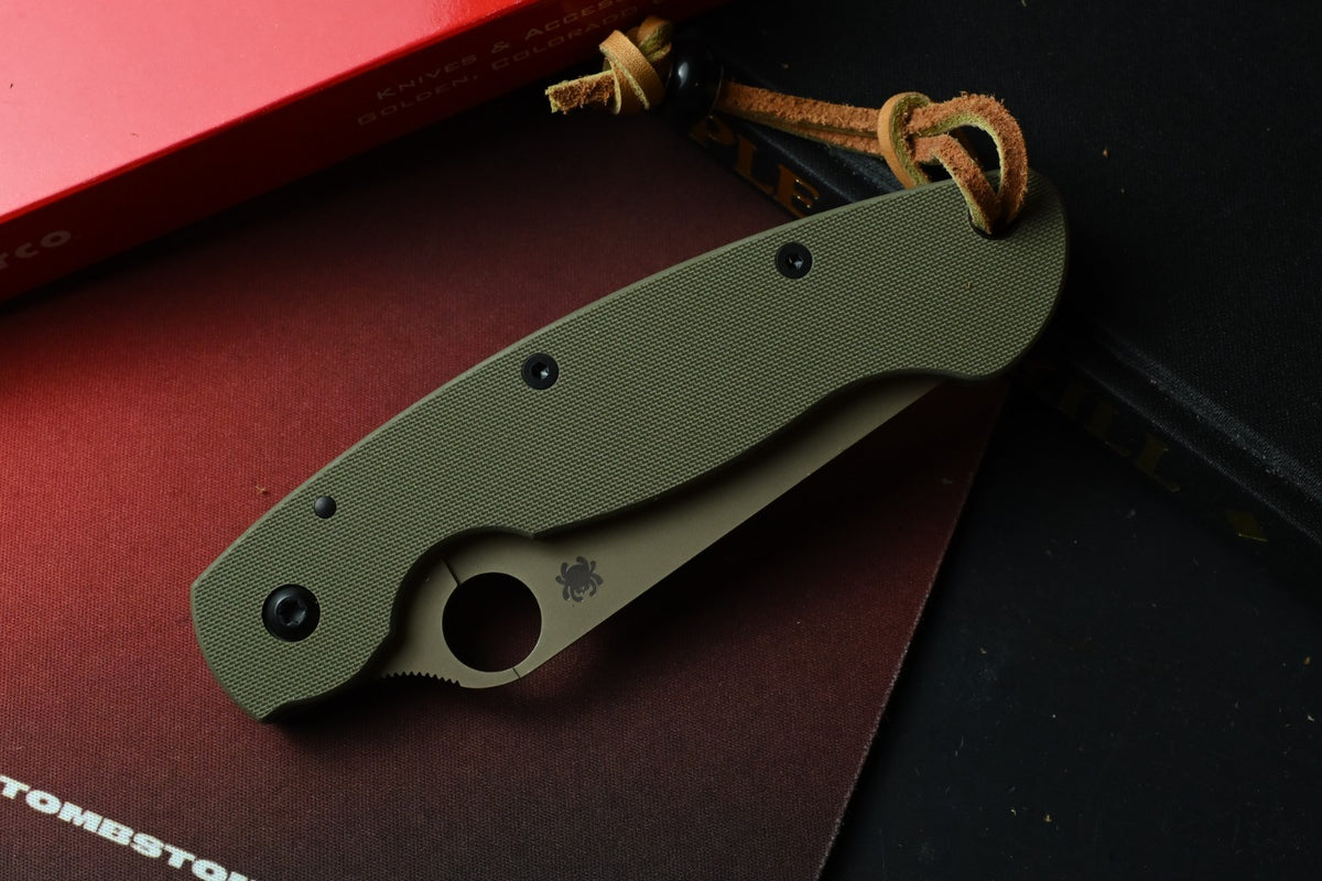 NEW Spyderco x REC EXC Paramilitary 2 - OD Green G10 / CTS 240P w/ TKW Bead
