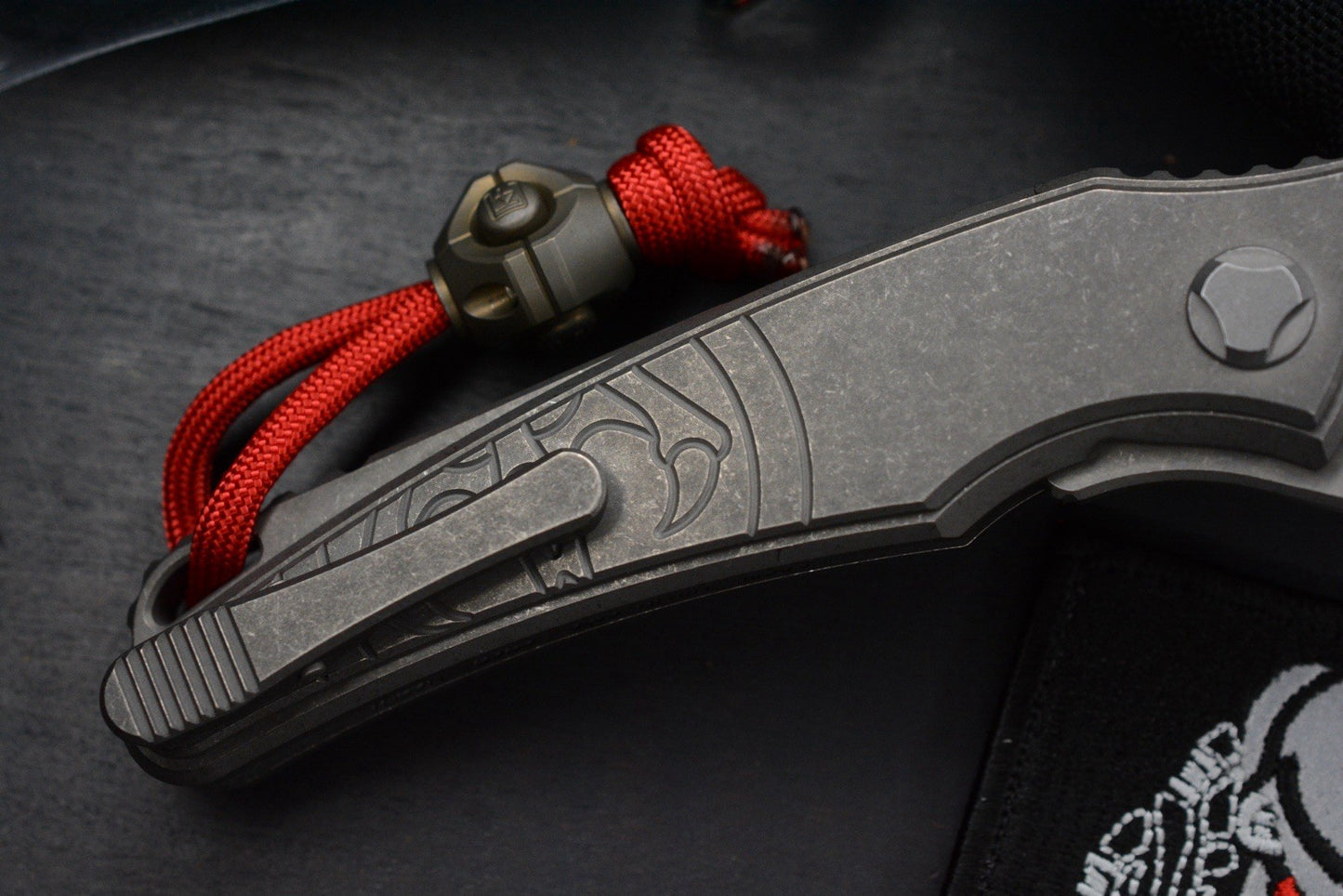 NEW Hawk Knives Talon M390 Full Titanium Inlay w/ Copperhead & Predator Patch