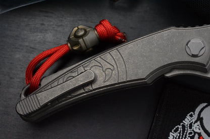 NEW Hawk Knives Talon M390 Full Titanium Inlay w/ Copperhead & Predator Patch
