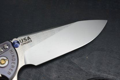 RARE Hinderer Spec Assembly XM-18 2-Tone/ Natural Micarta / Purple BB Brass Hdw