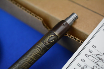 RARE BLACKSIDE Customs BSC-P Pen Mandalorian - Naval Brass /Beskar Engraved
