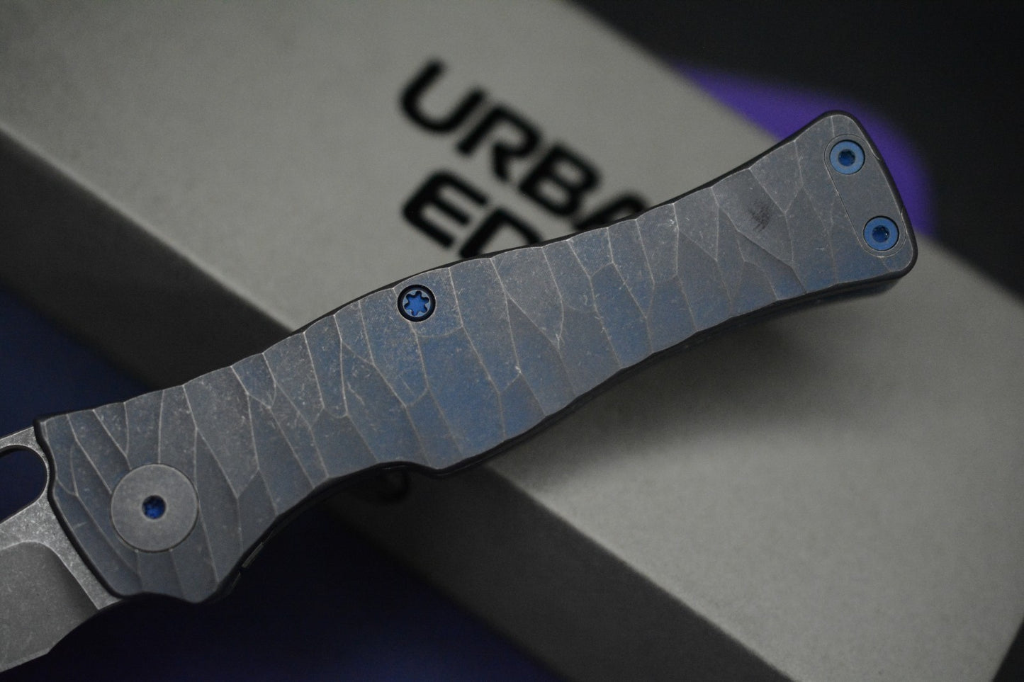NEW Urban EDC x Demko Castellan N/F - Acid Etched Vanax / Blurple Rock Ti