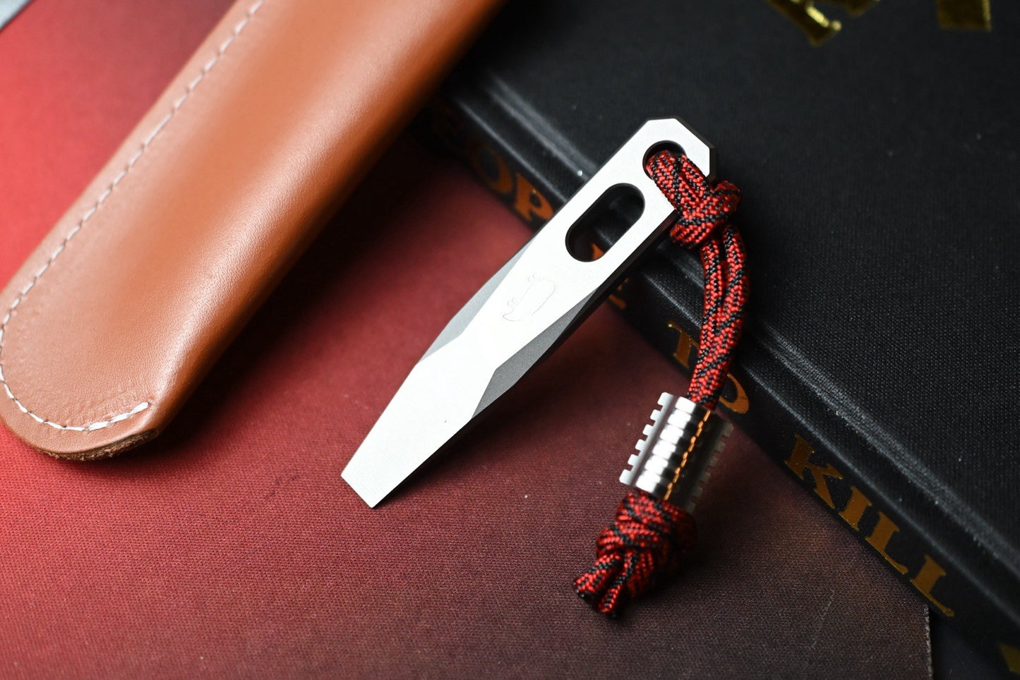 RARE Playge Styr-Rat Blasted Ti Stamped Pry - w/ Milled Ti Bead
