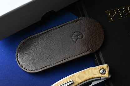 NEW Chris Reeve Mnandi - Box Elder Wood Inlay / Magnacut DP w/ Leather Sheath