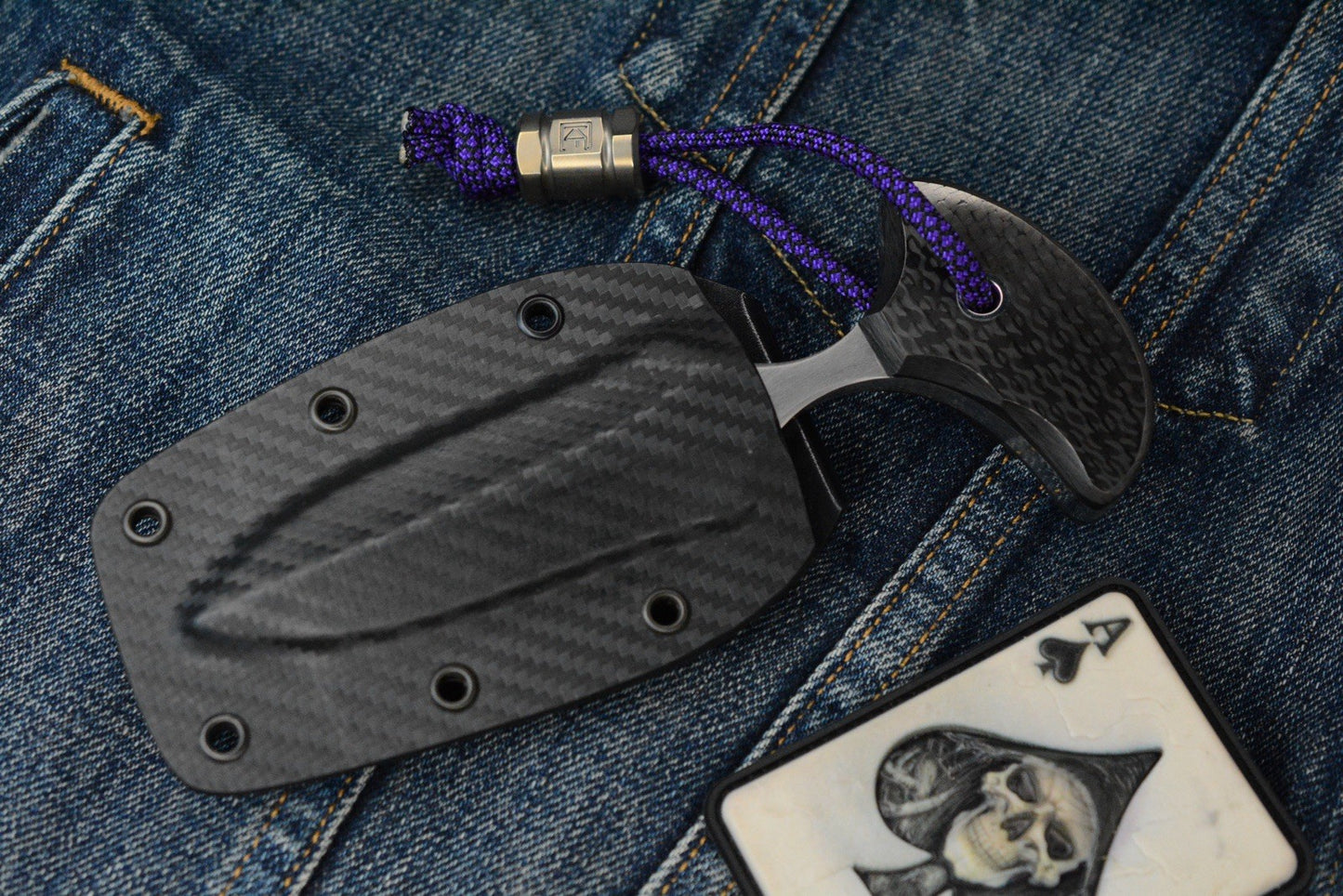 RARE Mike Irie Fixed Blade Carbon Fiber V2 Hand Ground 154CPM / Sheath