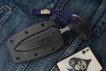 RARE Mike Irie Fixed Blade Carbon Fiber V2 Hand Ground 154CPM / Sheath