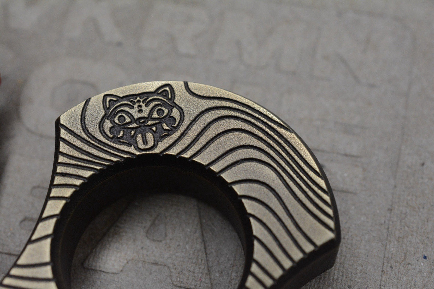 NEW WKRMN Bonehead Derpy 1/4lb Paper Weight Brass w/ Etched Brass Bead