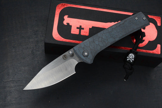 CUSTOM Chaves Scapegoat Street Half Rocked Ti- Green SW/ M390 w/ Brass Bead