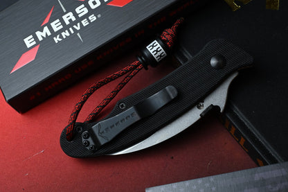 RARE Emerson Knives x Sneakreaper Super Elvia - Black G10 / 154CM SW Stamped