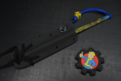 RARE TAC-P Ti PVD Black Spike Fallout Vault-Tec Blue/ Yellow w/ Bead & Patch