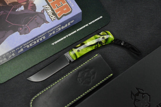 NEW Jack Wolf Pioneer Jack FIXedc - Kirinite Toxic Green / S90V w/ Sheath