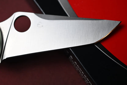 RARE Spyderco Tenacious Tanto - Jade Natural G10 / 8CR13 Stainless w/ TKW Bead