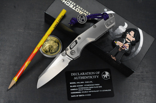 RARE Microtech MSI MINI -  Marfione Selects / Smooth Titanium w/ John Wick Pack