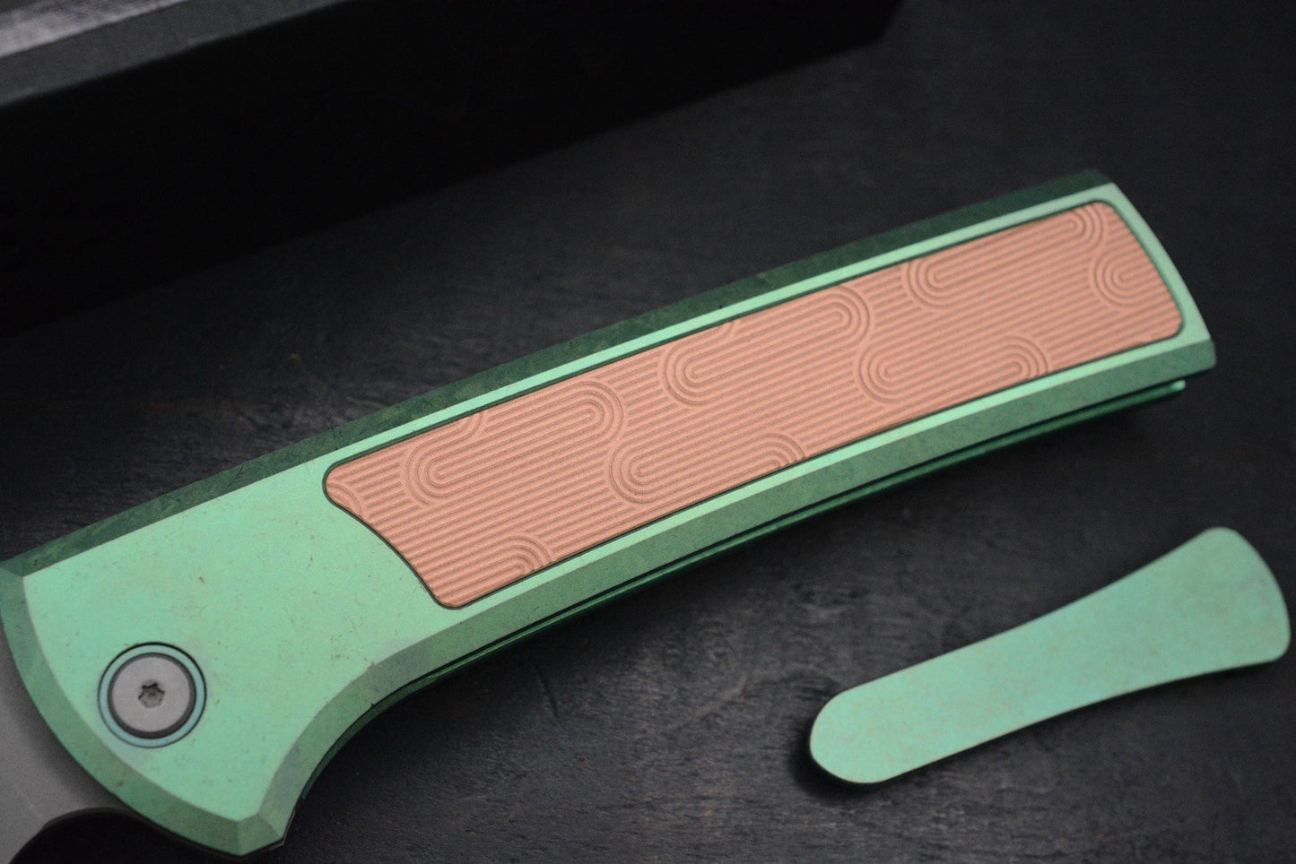 RARE++ Chaves Custom EXC Scapegoat - Green Ano Ti / Copper Magnetic Inlay 1/50