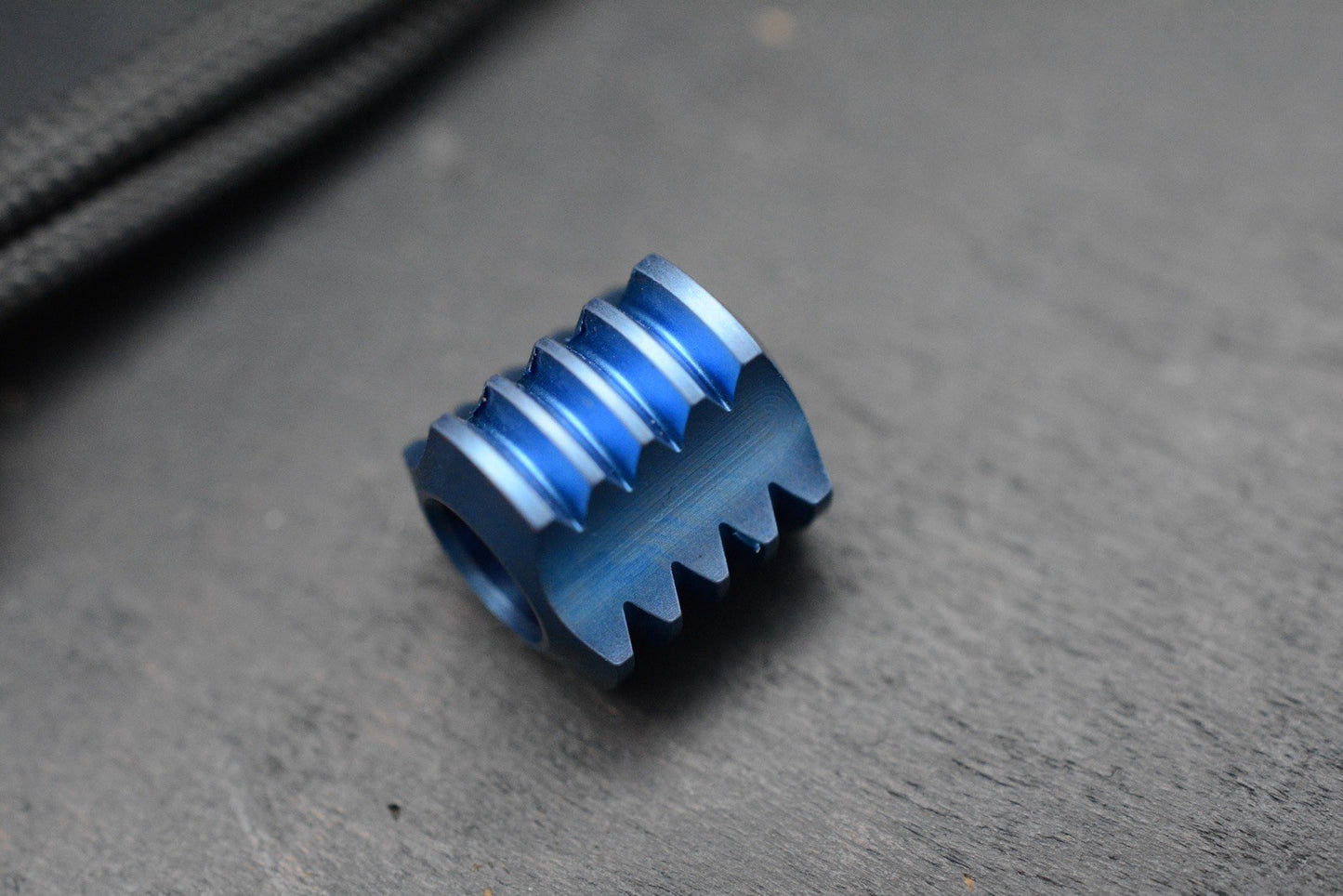 CUSTOM TKW Radiator Bead - Blue Anodized Titanium Re Playge Microtech