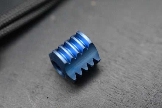 CUSTOM TKW Radiator Bead - Blue Anodized Titanium Re Playge Microtech