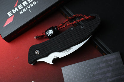 RARE Emerson Knives x Sneakreaper Super Elvia - Black G10 / 154CM SW Stamped