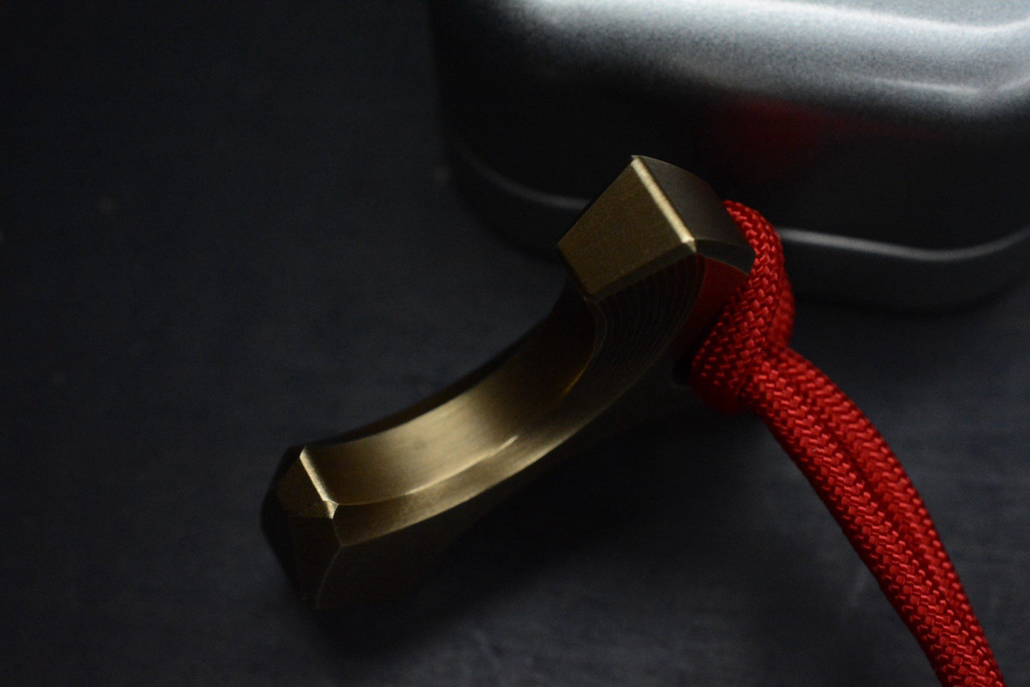 RARE Ostap Hel Knives Mjolnir II Antique Bronze Bottle Opener Tool w/ Brass Bead