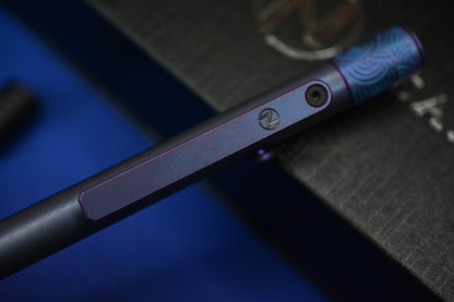 NEW Novel Carry x Urban EDC Axial Spinner Pen - Blurple Ti w/ Chaos Seigahai