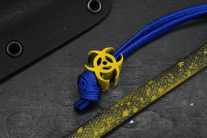 RARE TAC-P Ti PVD Black Spike Fallout Vault-Tec Blue/ Yellow w/ Bead & Patch