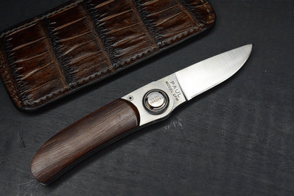 RARE Gerber Paul Knife 2PW Cocobolo Wood Handles w/ Robertson Gator Sheath