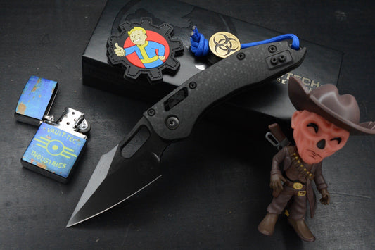 NEW Microtech Stitch-Ram-Lok Carbon Fiber Black DLC w/ Fallout Pack & Bead