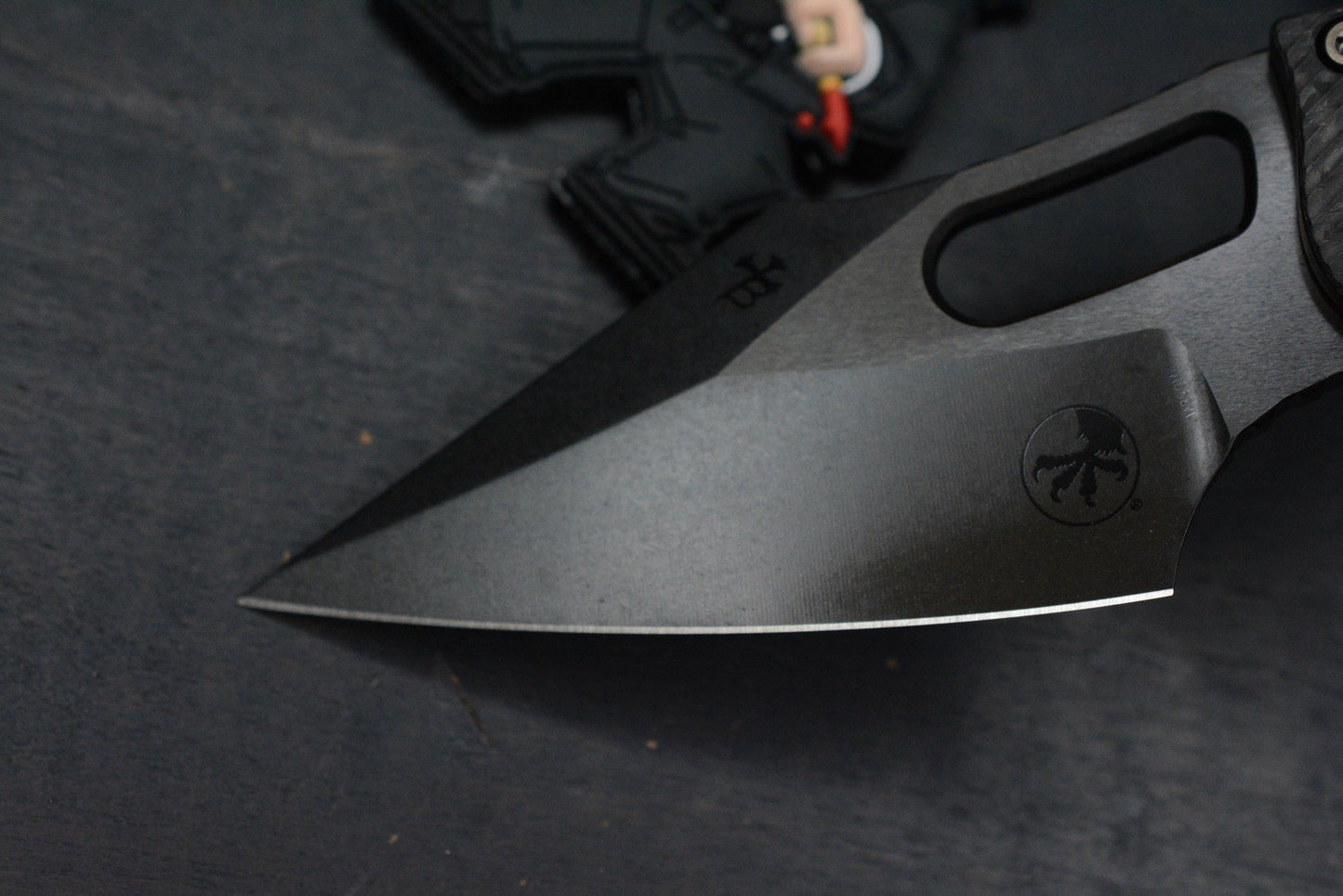 NEW Microtech Stitch-Ram-Lok Carbon Fiber Black DLC w/ Playge Skall & Wick Pack