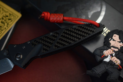 NEW Microtech Socom Elite Warcom SHADOW - Carbon Fiber Inlays w/ Playge Bead +