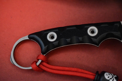 RARE T. KELL MR-1 Reverse Wharncliffe - Black Battlelock w/ Poison Bead & Sheath