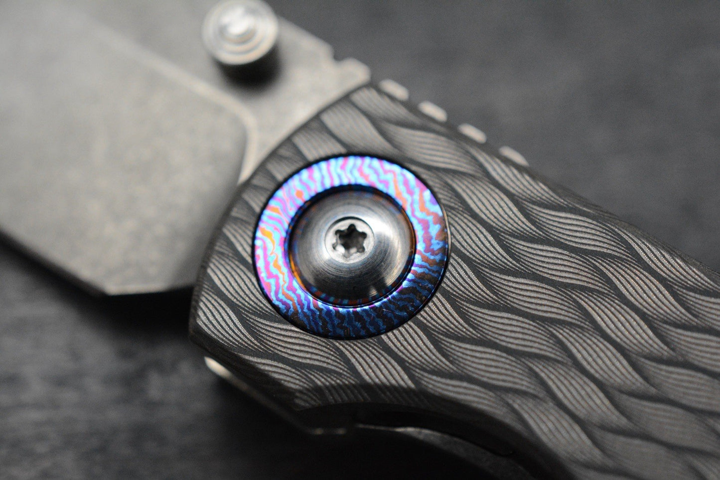 CUSTOM Monterey Bay Sea Otter Iron Weave - Timascus Pivot / Compound Magnacut
