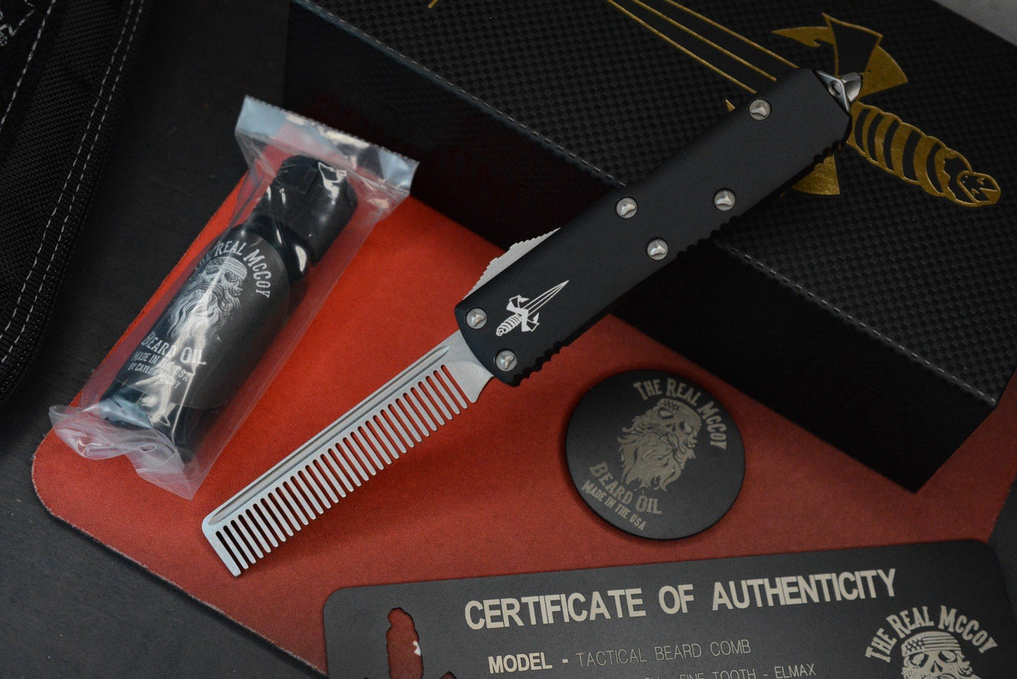 RARE Marfione Custom x Real McCoy Tactical Beard Comb Fine Tooth Elmax SN 632 05/2017