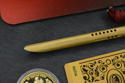 RARE Microtech TAC-P Ti PVD Gold Spike w/ John Wick Pack & Bullet Bead