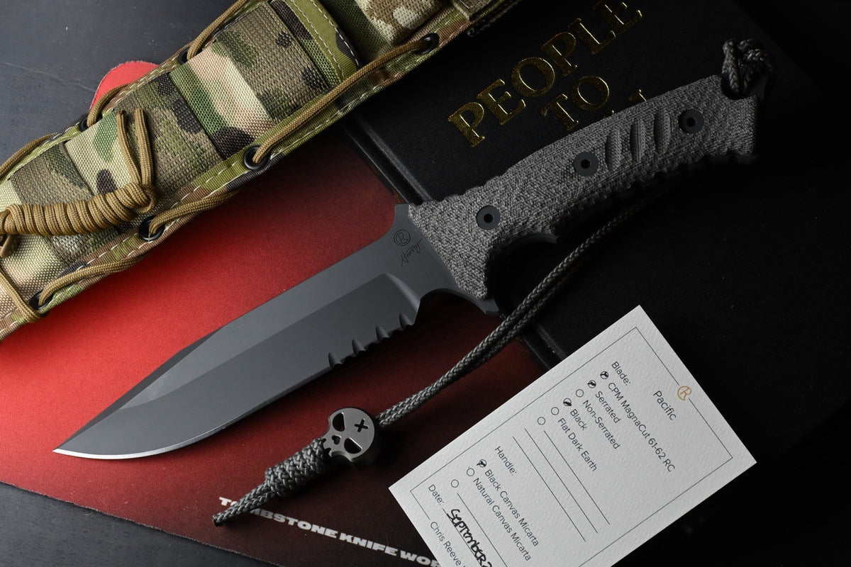 NEW Chris Reeve Knives Pacific - Part Serr Magnacut / Black Canvas Micarta