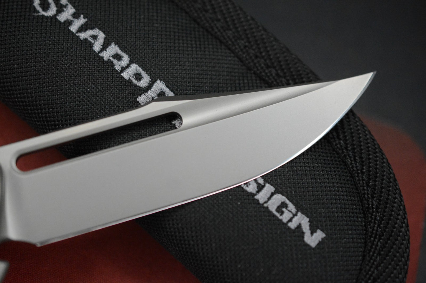 NEW SharpByDesign Brian Nadeau Typhoon 10 - Burl Micarta Inlay  / Slotted M390