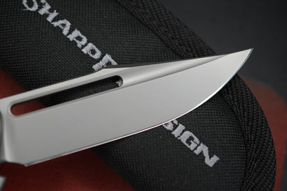 NEW SharpByDesign Brian Nadeau Typhoon 10 - Burl Micarta Inlay  / Slotted M390